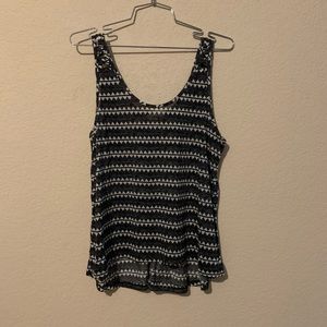 H&M Pattern Tank with Cutout Straps